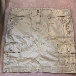 White House Black Market Khaki Mini Skirt